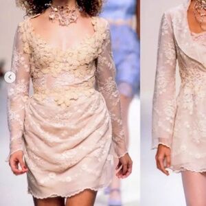 Lolita Lempicka Spring/Summer 1995 Paris Cream Lace Dress Size 44